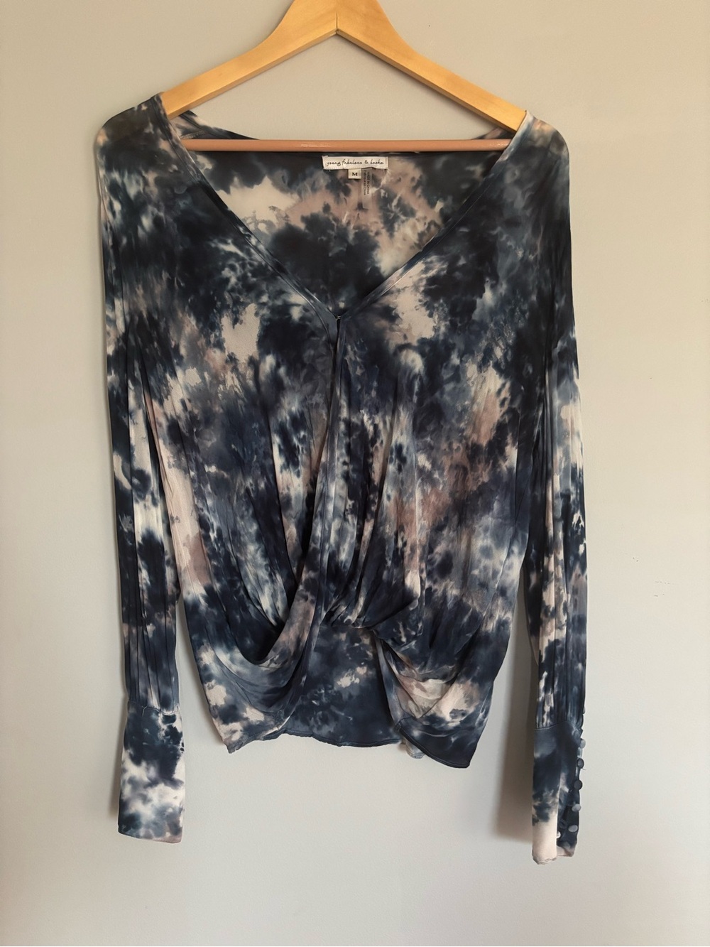 Young Fabulous and Broke Tie Dye Long Sleeve Blouse Size Medium